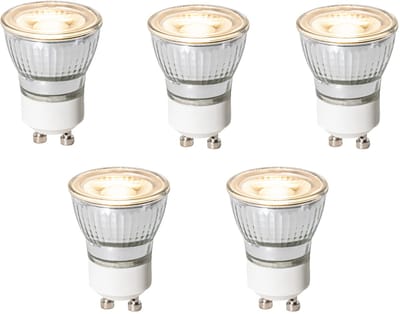 LUEDD Set van 5 GU10 3-staps dimbaar LED lamp 35mm 4W 220 lm 3000K