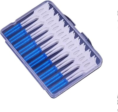 Interdentale Borstel - Tandenstoker Siliconen - Tussen Tand Reiniging - Flexibel Zacht Materiaal - 40 Stuks - Blauw