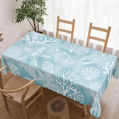 Rechthoekige Tafelkleed met Zeeleven voor Tafeldecoratie Keuken Eetkamer Waterdicht Herbruikbaar Tafelkleed voor Tafels Bruiloften Feest 100x160cm
