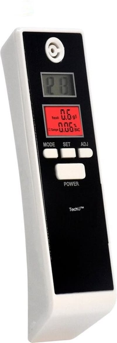 TechU™ Digitale Alcoholtest – Wit – Blaastest voor Auto