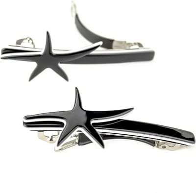 Haarspeld Ster, haaraccessoire in Eco-componenten (2-set, zwart)