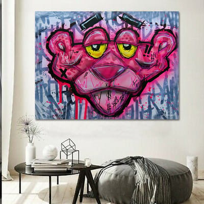 Luxe Canvas Schilderij Pink Panther | 40x60 | Woonkamer | Slaapkamer | Kantoor | Muziek | Design | Art | Modern | ** 4CM DIK! 3D EFFECT**