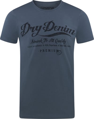 riverso Heren T-Shirt RIVLeon regular fit Blauw S Ronde Hals Volwassenen - gemaakt van 100% katoen