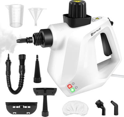 Handheld Stoomreiniger met 9 Accessoires - voor Vlekken - Vet & Kalkaanslag - Inclusief Borstels & Slang