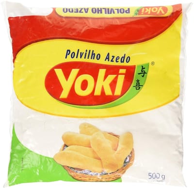 Yoki Polvilho Azedo 500g – Zure Cassavazetmeel | Glutenvrij Tapiocazetmeel | Perfect voor Pão de Queijo, Braziliaanse Broodjes & Glutenvrij Bakken | Hoogwaardige Cassava Starch uit Brazilië met Kajal Sticker