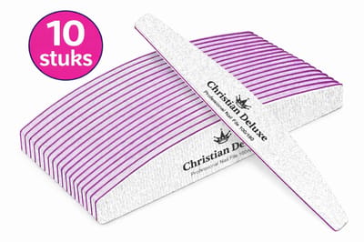 Christian Deluxe® Professionele Nagelvijlen Set - 18-delig – 10 Nagelvijlen 100/180 Grit – 5 Nagelbuffers 220/280 Grit – 3 Manicurestokjes