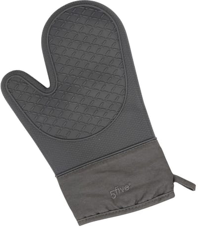 5Five Ovenwant handschoen - antraciet - katoen met siliconen - 18 x 29 cm - keuken - hete pannen