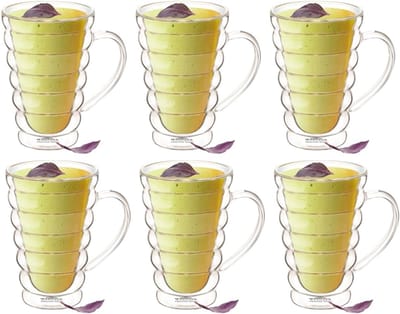 Wilmax England Dubbelwandig Glas Mok 300ml - 6x WL-888424/A6