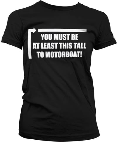 Hybris Dit 'Tall To Motorboat Girly' T-shirt voor dames, zwart