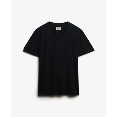 Superdry - Katoenen Linnen V-hals T-shirt Relaxed Pasvorm - Heren - T-shirts