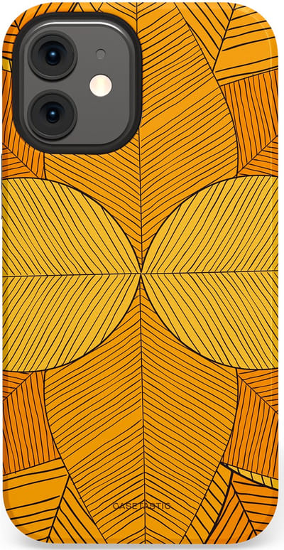 Casetastic Hoesje Geschikt voor Apple iPhone 12 Mini - Stijlvolle Beschermende Duo-layer Case - Rasterblad