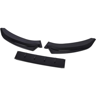 3 Pièces Lèvre de Pare-chocs Avant Kit Carrosserie Noir Brillant Anti-Collision Look Racing Lèvre de Pare-chocs Spoiler Remplacement pour S4 B8.5 S black