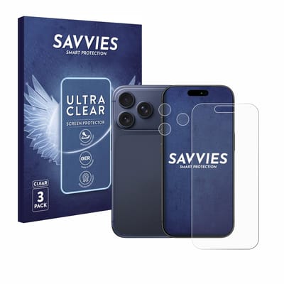 Savvies - Screenprotector voor Apple iPhone 17 Pro (Voor+Camera) - Folie Beschermfolie transparant 6 Stuks
