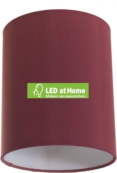 LEDatHOME | Cilinder stof lampenkap voor E27 fitting, 15cm diameter h18cm - 100% Made in Italy | Bordeaux