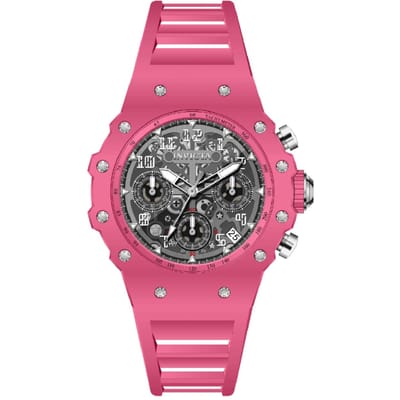 Invicta Racing 69623 Herenhorloge - Quartz Uurwerk - Acryl met Zilveren Wijzerplaat - 40 mm