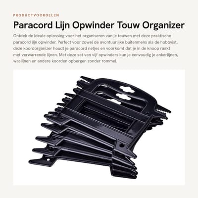 Dailygoods- Koordhouder - 5 Stuks - Rope Organizer - Waterdicht - Duurzaam - Hittebestendig - Voor Paracord en Touwen - Touworganizer