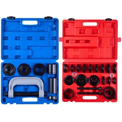 VEVOR lagerpersset 10+24-delig, 2-in-1 kogelgewrichtpers & wiellagertrekkerset, afdichtingsdriverset met 13 bussen, C-frame en hulzen, robuuste demontage- en installatieset met koffer