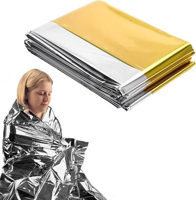 Reddingsdeken - Nooddeken - Nooddeken voor buitenwandelen - 3-pack - Goud/Zilver - Opvouwbaar - Herbruikbaar - Essentieel voor overleving - Duurzaam - Scheur- en waterbestendig - 210 x 160 cm
