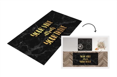 Keukenloper - Loper keuken - Quotes - Spreuken - Goud - Marmer - 120x60 cm - Keukenloper vinyl
