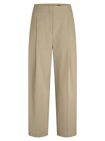 Broek met rechte pijpen bandplooibroek van katoenmix model 'TULOTTA'