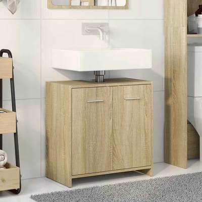 vidaXL - Wastafelkast - 60x33x60 - cm - bewerkt - hout - sonoma - eikenkleurig