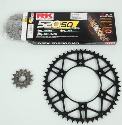 Kit chaîne FE pour moto KTM 125 EXC 1995 à 2010 13X50 Pas 520 Al 125mm Neuf