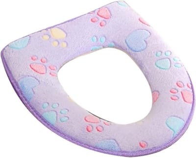 Toiletbril kussen - Toiletzitting hoes - Comfortabel zitten - Wasbaar en herbruikbaar - 41.5 x 34.5 cm - Paars