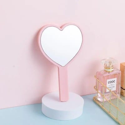 Kersen Hart Handvat Spiegel Hand in Hand met Een Spiegel Om Mee Te Nemen Schattige Kleine Spiegel voor Meisjes Aankleedspiegel Make-up Spiegel