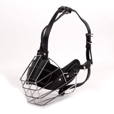 Muselière en Cuir pour Chien de Compagnie Anti-Morsure, Anti-Aboiement, Masque Anti-Alimentation Indiscriminée pour Chiens Moyens Grands L