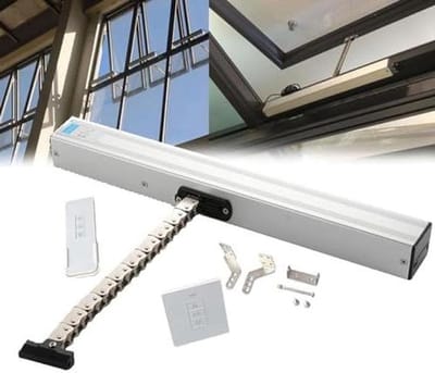 Elektrische Raamopener - Kettingopener Automatisch - Ventilatie Verbeteren - Dubbele Ketting Stabiliteit - 300-1000 mm Bereik - Zilver