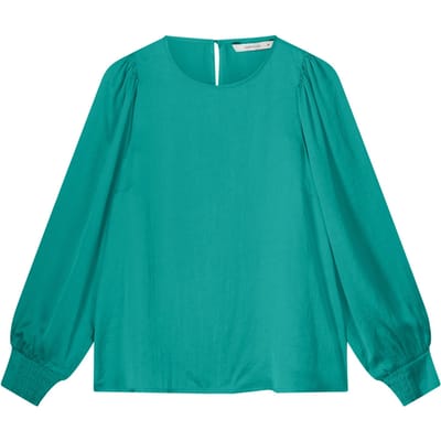 Summum Woman Top Long Sleeves Silky Touch Peacock Size: 34 | Blouses Outlet | Dames | Blauw