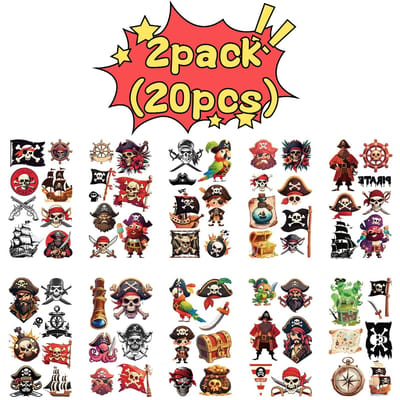 10 stuks Coole Piraten Serie Tattoo Stickers Anime Cartoon Tijdelijke Tattoos Sticker Speelgoed Grappige Verjaardag Beloning Cadeaus