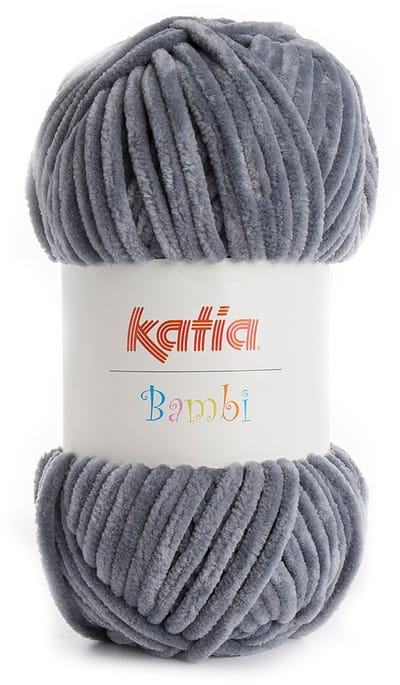 Katia Bambi - 314 grijs - Chenille Garen