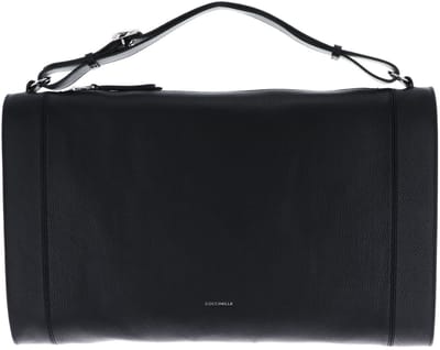 COCCINELLE Leren reistas Elinor Handbag Grained Leather Noir zwart