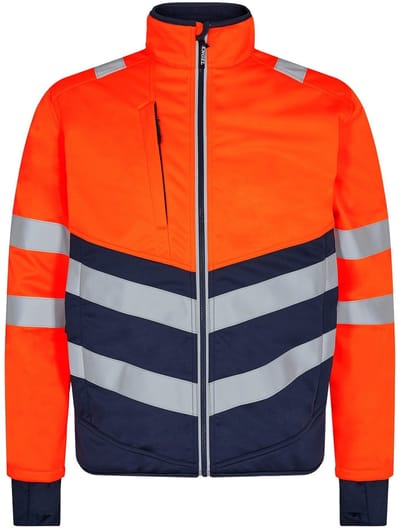 Engel Safety softshell jack 1150-237 - Hi-vis Orange / Blue Ink - XS
