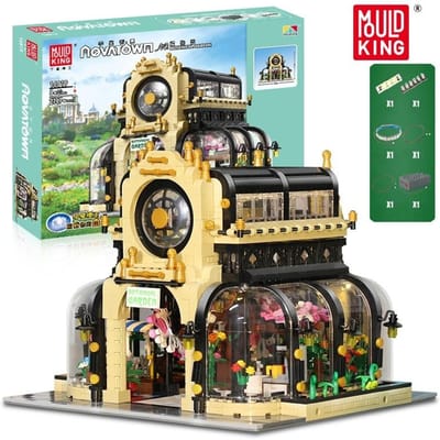 Mould King 16019 Botanische tuin bouwset | Botanical modulair architecture modelbouw | Classic creator STEM educatief speelgoed bouwpakket voor volwassenen | Bloemen winkel verlichtingen niet geschikt voor Lego | Bouwdoos met 2147 bouwstenen