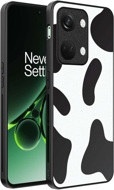 Smartphonica Telefoonhoesje Geschikt voor OnePlus Nord 3 met Koeienvlekken Opdruk - TPU Backcover Case With Cow Patches Design geschikt voor OnePlus Nord 3