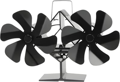Kachelventilator – Haardventilator - Voor houtkachels / open haarden – Warmte-aangedreven, stille werking, energiebesparend – 12-blade + dubbele 6-blade uitvoering
