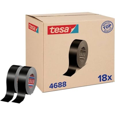 tesa tesaband 4688 Standard 04688-00000-00 Textieltape Zwart (l x b) 50 m x 50 mm 18 stuk(s)