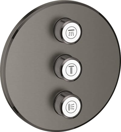 GROHE Grohtherm SmartControl - Drievoudig opbouwdeel - Volume (stopkraan) - Rond - Hard Graphite geborsteld (mat antraciet)