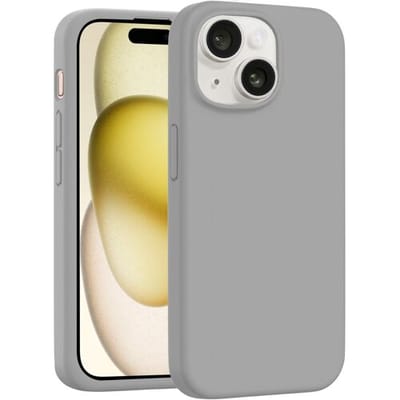 Coverzs luxe siliconen hoesje geschikt voor iPhone 13 (grijs) - shockbestendig, premium bescherming, duurzaam