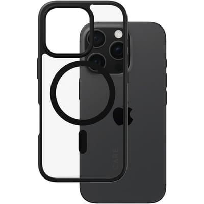 CARE by PanzerGlass Flagship Case - Transparant Urban Combat w. - Zwart Frame & MagSafe iPhone 16 Pro