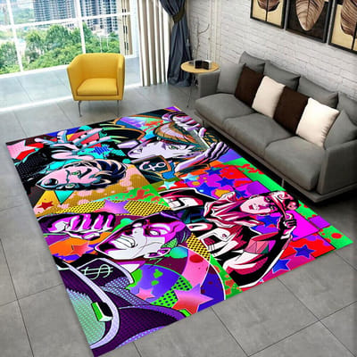 3D Jojo's Bizarre Adventure Cartoon Anime Tapijt Vloerkleed voor Woonkamer Slaapkamer Huis Sofa Decoratie, Kinderen Spelen Antislip Vloermat 40x60cm( 15x23in )