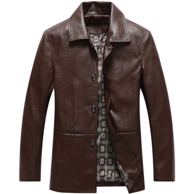 Veste Homme Automne et Hiver Nouvelle Haut de Gamme Veste en Cuir PU pour Homme d'Âge Moyen Haut Hiver 5XL black