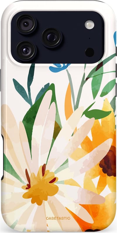 Casetastic hoesje geschikt voor Apple iPhone 17 Pro Max - MagSafe - Dubbellaagse bescherming - Veld vol zon - Fashion Case - Wit Crème Goud