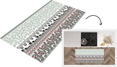 Keukenloper - Loper keuken - Planten - Olifant - Patroon - 120x60 cm - Keukenloper vinyl