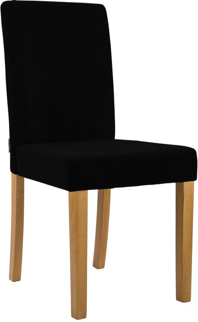 CLP Ina Eetkamerstoel - klassiek - met rugleuning - hout - corduroy - ribstof - antiek licht/zwart