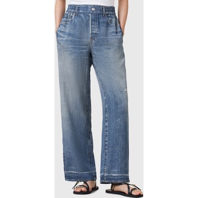 AllSaints Tyler Illusion Jean Mid Indigo Taglia: 2 | Jeans straight fit Outlet | Donna | Blu