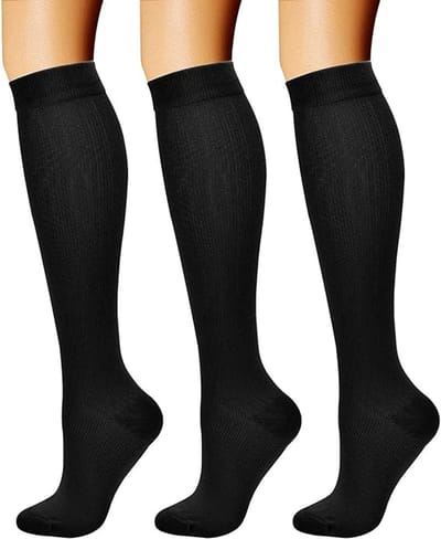 Compressiekousen voor Dames & Heren - 3 Paar 15-20 mmHg - Ondersteuning voor Hardlopen, Fietsen & Sport -S/M- 1 Set