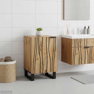 vidaXL - Wastafel - kabinet - voor - de - badkamer - Bruin - 38 - x - 33,5 - x - 58 - cm